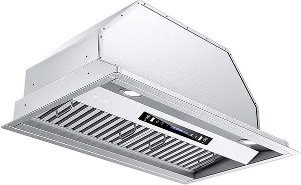 A front view of the IKTCH IKB02-36 36 Range Hood Insert 36 Range Hood Insert for our Top 3 Best 36 Range Hood Insert 2023 listicle.