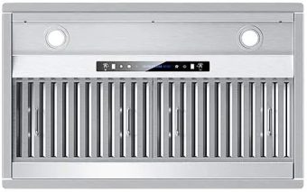 An under side view of the IKTCH IKB02-36 36 Range Hood Insert 36 Range Hood Insert for our Top 3 Best 36 Range Hood Insert 2023 listicle.