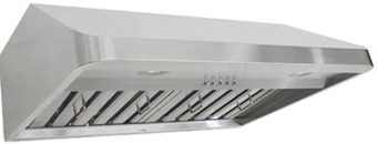 A left side view of the KOBE-CHX9136SQB-1 under cabinet range hood for out Top 5 Best Under Cabinet Range Hoods of 2023 listicle