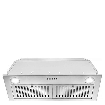 Range hood insert model viewed from below