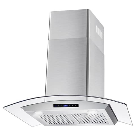 A side view of the Cosmo 668WRCS75 (30") Chimney Range Hood for our Top 5 Wall Mount Chimney Range Hoods of 2022 listicle.