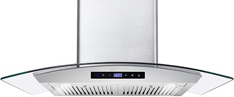 A front side view of the Cosmo 668WRCS75 (30") Chimney Range Hood for our Top 5 Wall Mount Chimney Range Hoods of 2022 listicle.