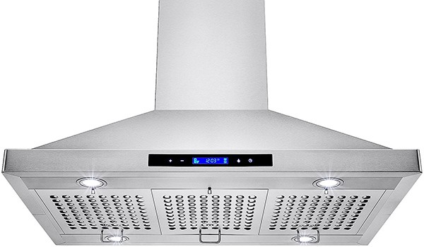 A front view of the 5. Golden Vantage GV-RH0219 (36") wall mount range hood for our Top 5 Best Island Range Hoods of 2021 listicle.