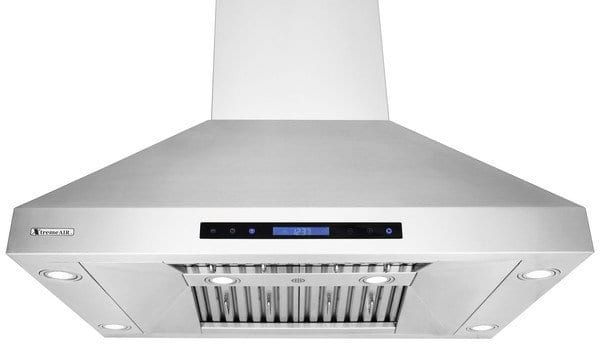 A front view of the XtremeAIR PX07-I42 (42") wall mount range hood for our Top 5 Best Island Range Hoods of 2021 listicle.