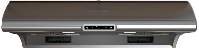 A front view of the Zephyr AK2100BS (Typhoon Series) (30") wall mount range hood for our Top 5 Best Under Cabinet Range Hoods of 2021 listicle.