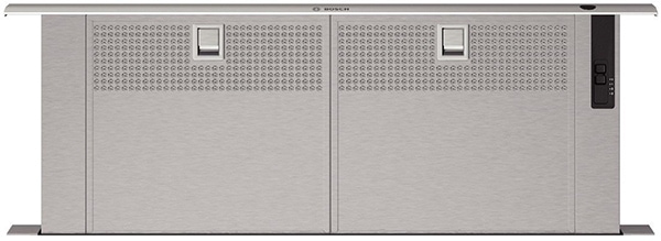 Frontal shot of a Bosch downdraft ventilation system