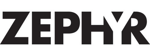 Black and white logo for the range hood brand Zephyr